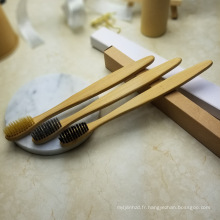 FQ marque OEM logo adulte hôtel brosse à dents en bambou